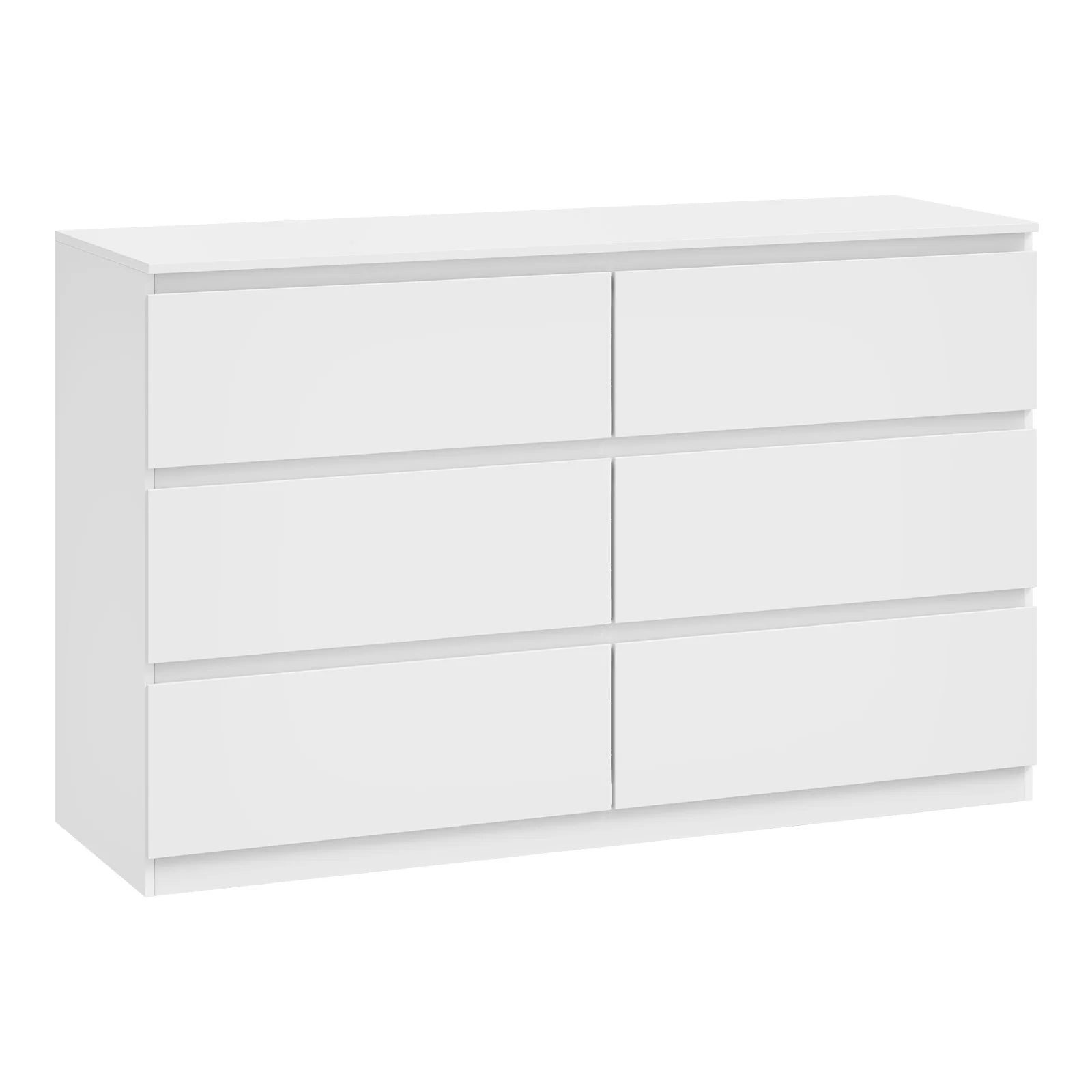 Commode moderne 6 tiroirs WOLTU – 120x40x75 cm, pour salon, chambre et couloir