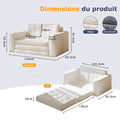 Canapé-lit convertible pliable – Avec oreillers, matelas et dossier, fauteuil lit portable pour salon et chambre