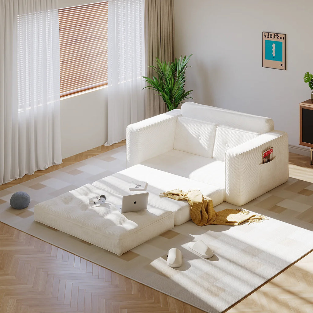 Canapé-lit convertible pliable – Avec oreillers, matelas et dossier, fauteuil lit portable pour salon et chambre