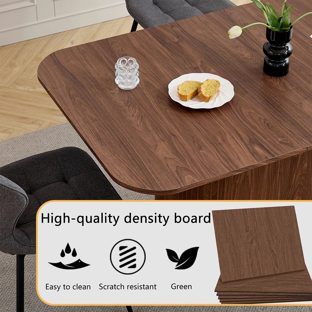 Table à manger rectangulaire en bois massif EGOONM – 4 à 6 personnes, 160x90 cm, salon et salle à manger