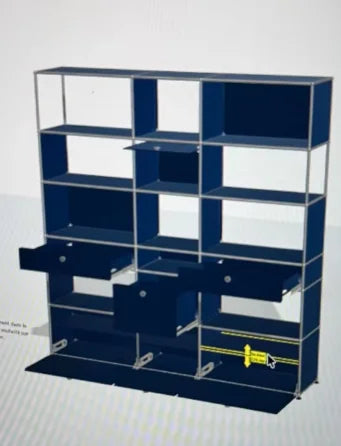 Meuble TV d'angle en métal avec rangement – Armoire d'exposition pour salon