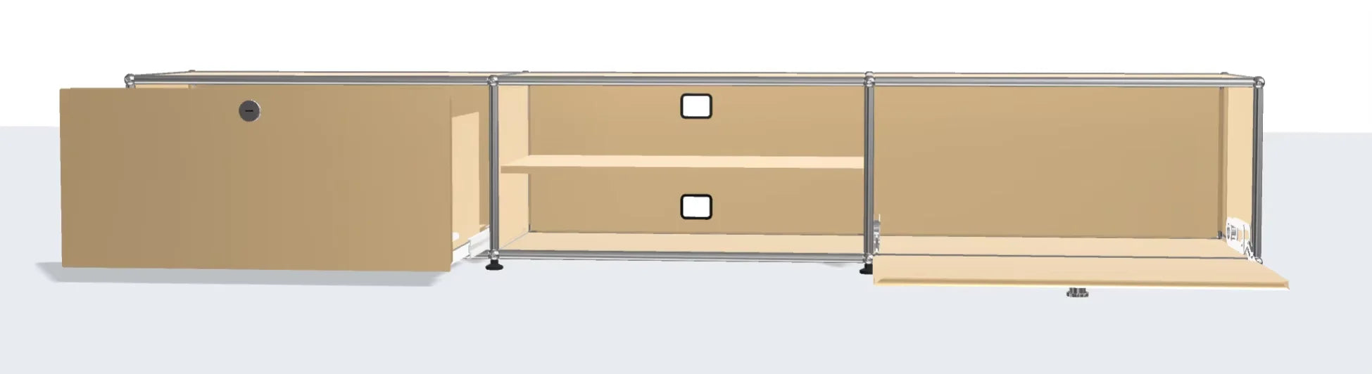 Meuble TV d'angle en métal avec rangement – Armoire d'exposition pour salon