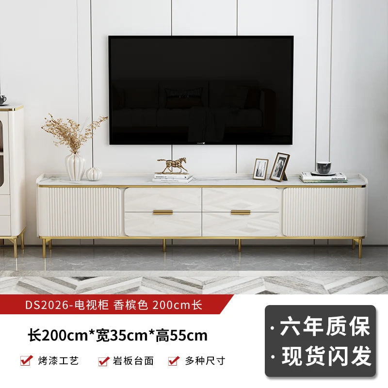 Meuble TV style européen luxe – Console TV élégante et raffinée pour salon haut de gamme