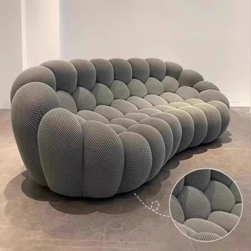 Canapé 2 places minimaliste européen – Puff bulle compressible sans os, chaise longue pour salon