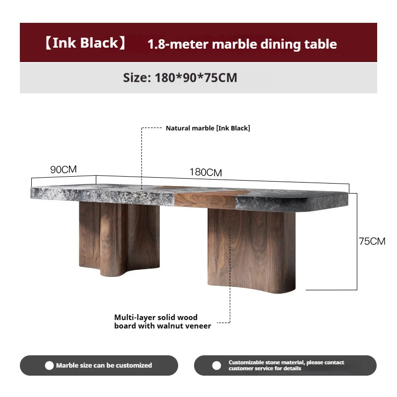 Table à manger sur mesure en marbre naturel – Haute résistance, anti-rayures, plusieurs pierres disponibles