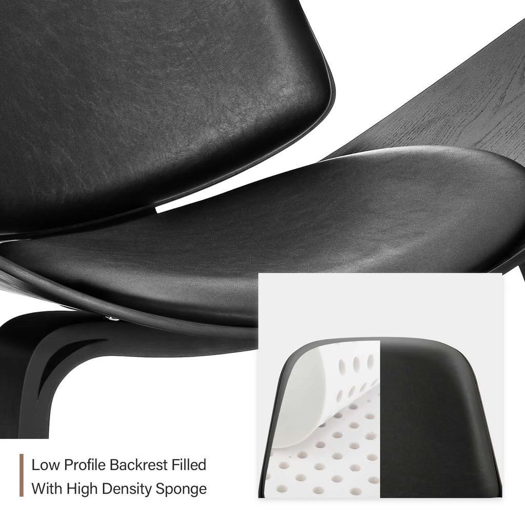 Fauteuil design Airplane Smile en simili cuir – Forme triangulaire originale pour salon
