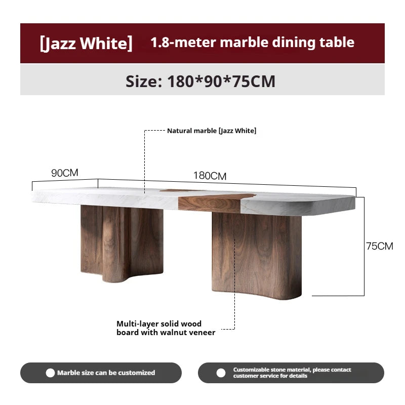 Table à manger sur mesure en marbre naturel – Haute résistance, anti-rayures, plusieurs pierres disponibles