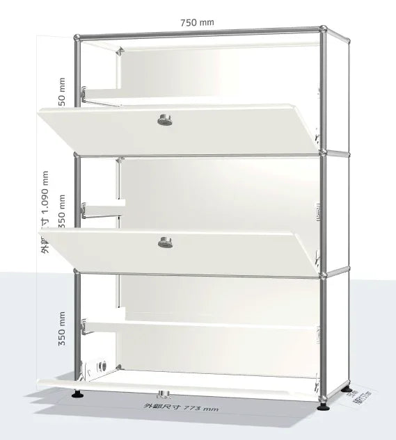 Meuble TV d'angle en métal avec rangement – Armoire d'exposition pour salon