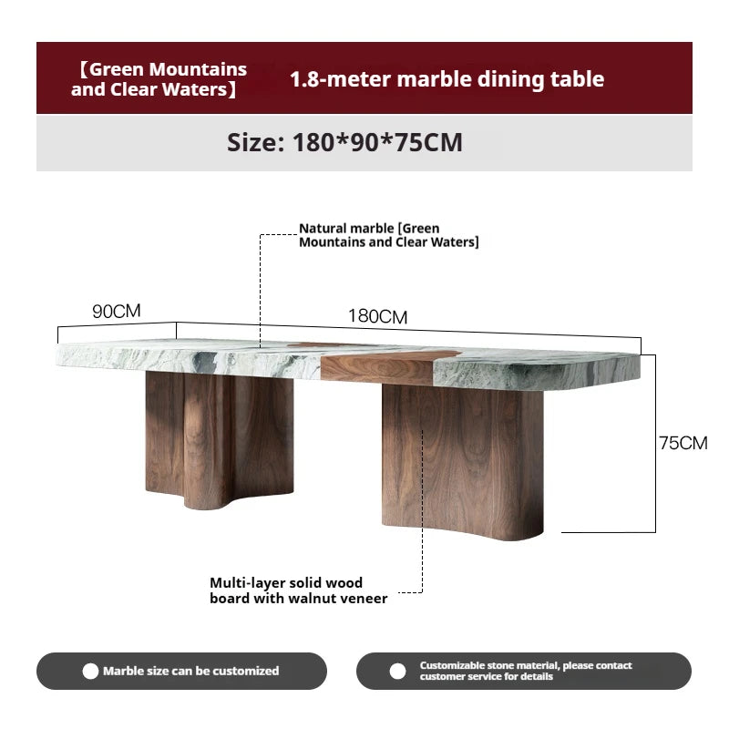 Table à manger sur mesure en marbre naturel – Haute résistance, anti-rayures, plusieurs pierres disponibles