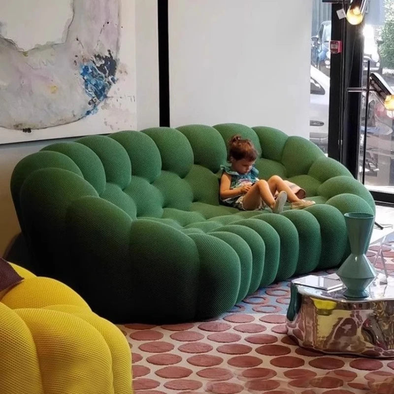 Canapé 2 places minimaliste européen – Puff bulle compressible sans os, chaise longue pour salon