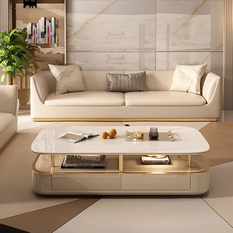 Table basse luxe nordique avancée – Design simple moderne pour villa, hôtel et salon haut de gamme