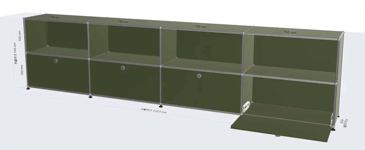 Meuble TV d'angle en métal avec rangement – Armoire d'exposition pour salon