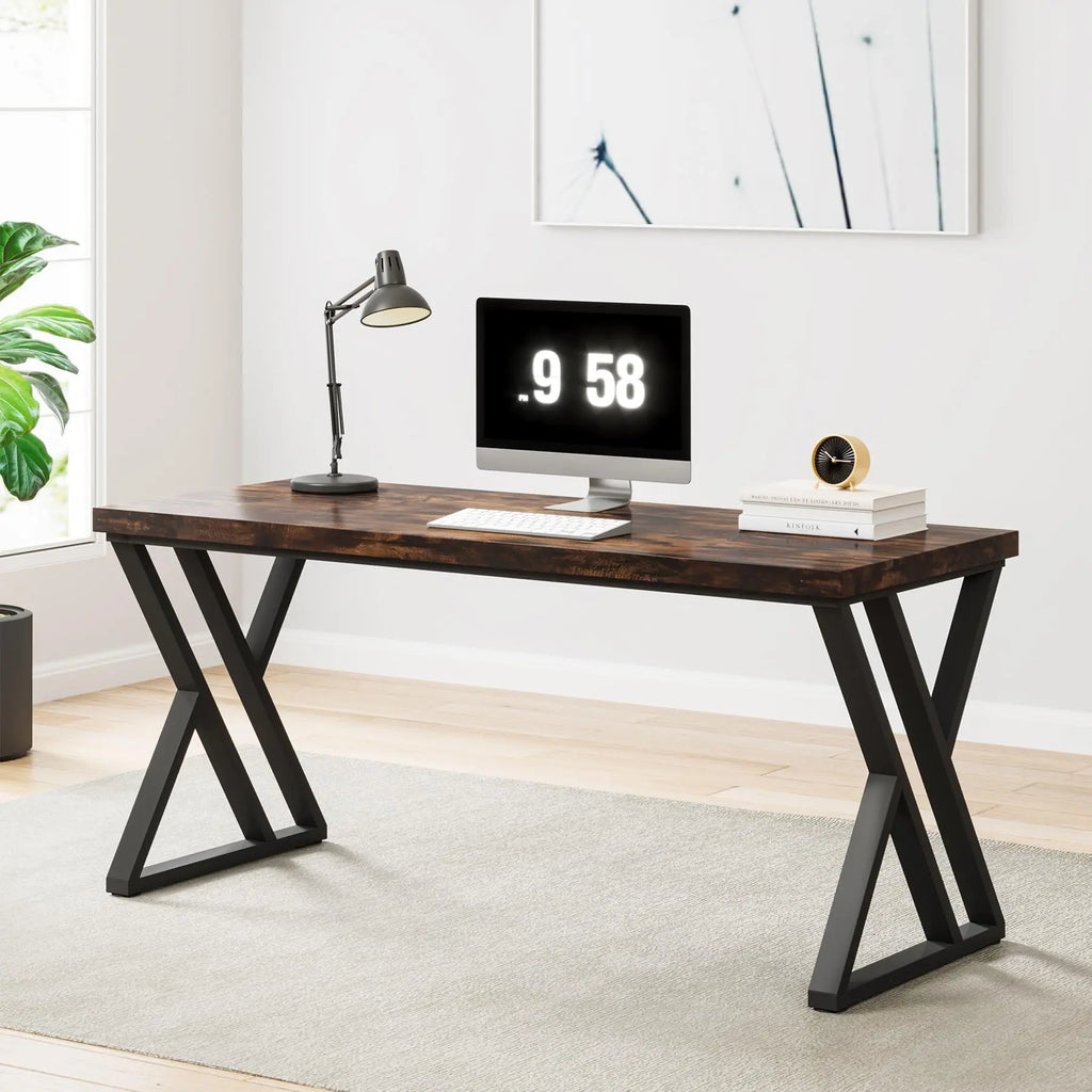 Bureau informatique Tribesigns 140 cm – Bureau d'étude robuste avec pieds en Z, style moderne