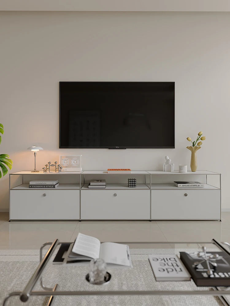 Meuble TV d'angle modulaire en métal – Armoire d'exposition DIY pour salon