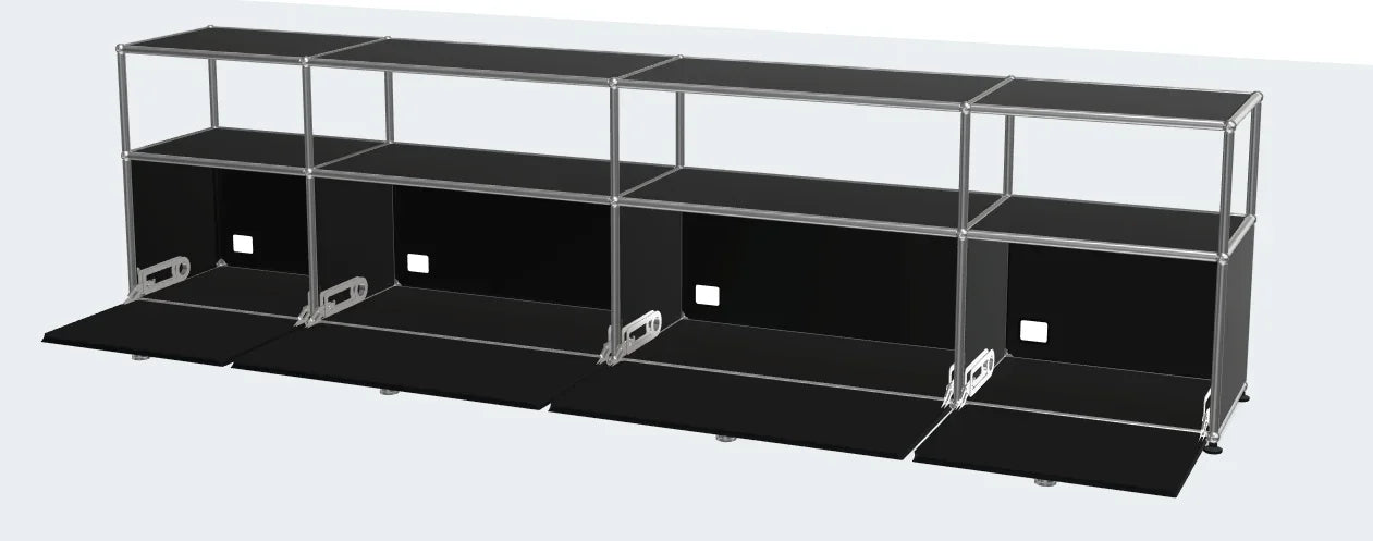 Meuble TV d'angle en métal avec rangement – Armoire d'exposition pour salon