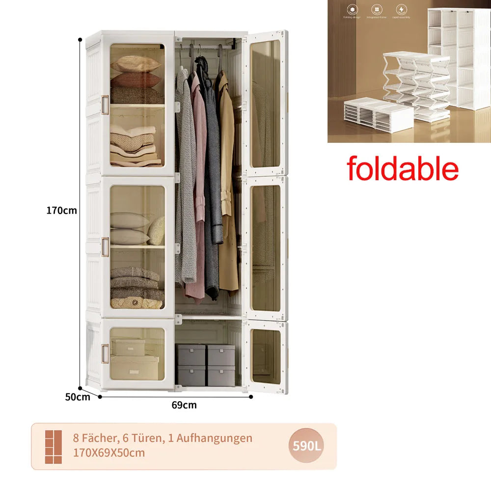 Meuble d'entrée Comanlai 5-en-1 – Porte-manteau, banc à chaussures, armoire, miroir et penderie, chambre et couloir
