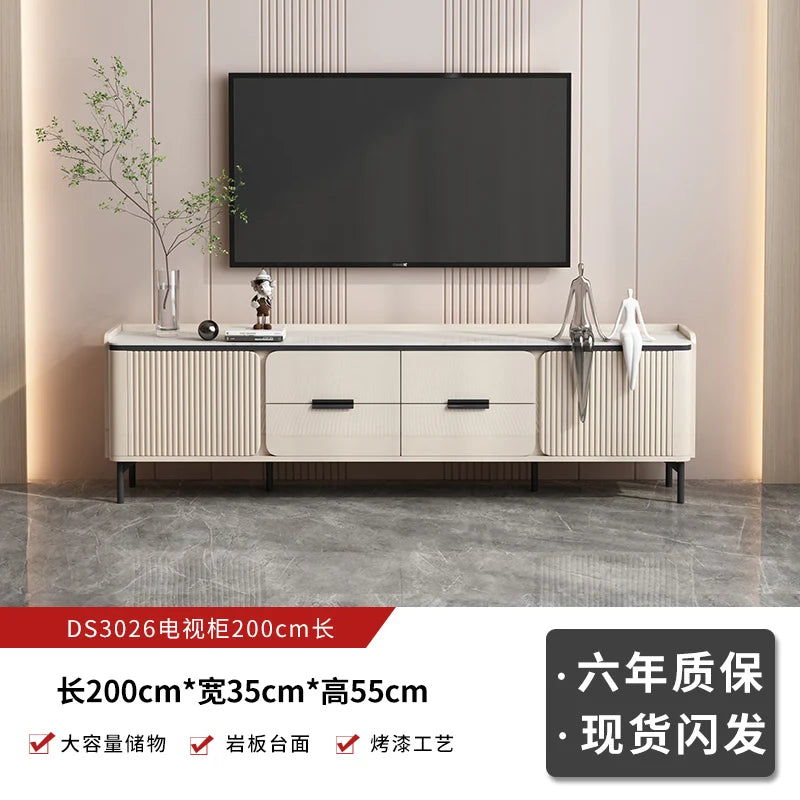 Meuble TV style européen luxe – Console TV élégante et raffinée pour salon haut de gamme