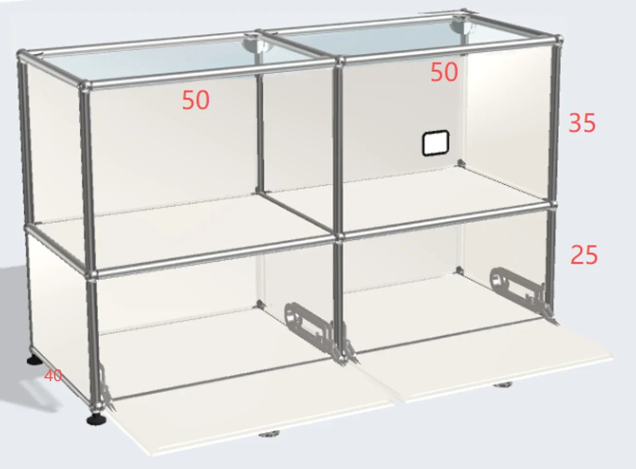 Meuble TV d'angle en métal avec rangement – Armoire d'exposition pour salon
