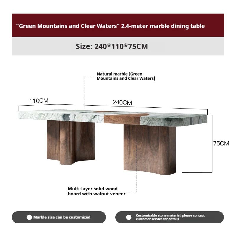 Table à manger sur mesure en marbre naturel – Haute résistance, anti-rayures, plusieurs pierres disponibles