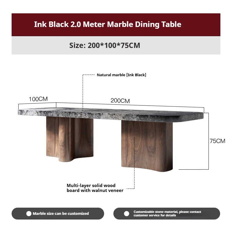 Table à manger sur mesure en marbre naturel – Haute résistance, anti-rayures, plusieurs pierres disponibles