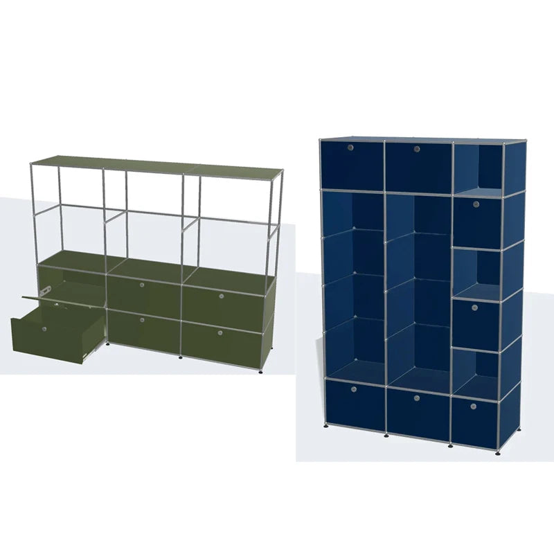 Meuble TV d'angle en métal avec rangement – Armoire d'exposition pour salon