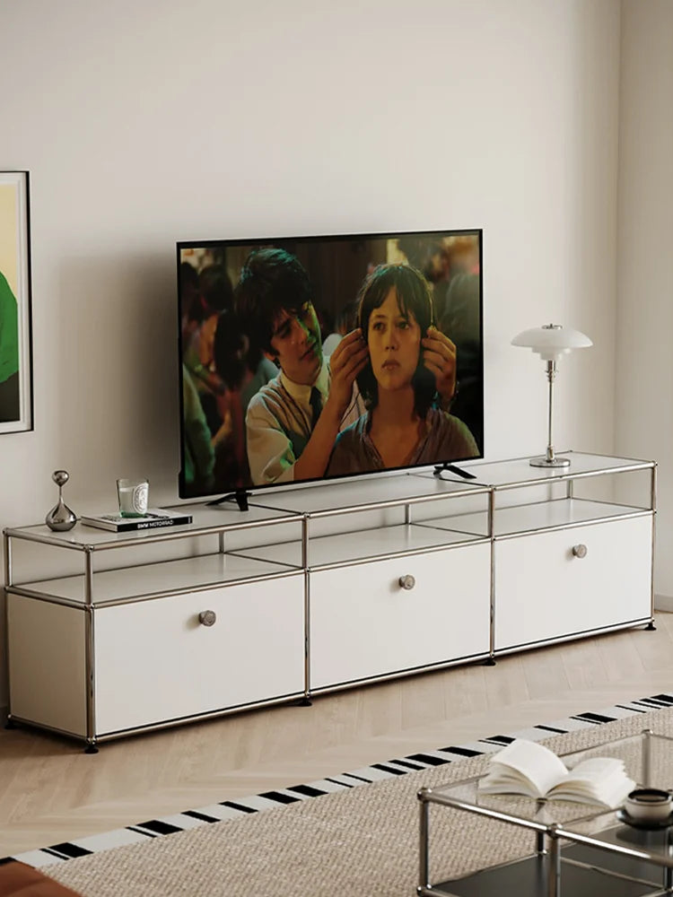 Meuble TV d'angle modulaire en métal – Armoire d'exposition DIY pour salon