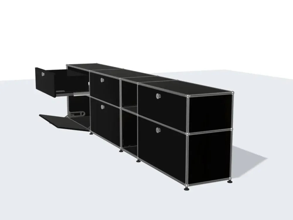 Meuble TV d'angle en métal avec rangement – Armoire d'exposition pour salon