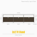 Meuble TV bas modulaire 3 niveaux – Buffet avec portes rabattables, cadre acier, style minimaliste