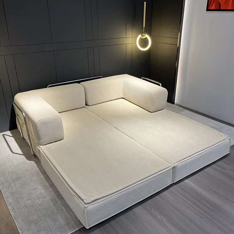 Canapé-lit compressible 205x100x70 cm – Housse velours côtelé amovible, livraison 5-7 jours, entrepôt EU