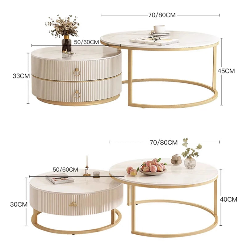 Table d'appoint design minimaliste – Table de bout avec rangement, décor luxe pour salon
