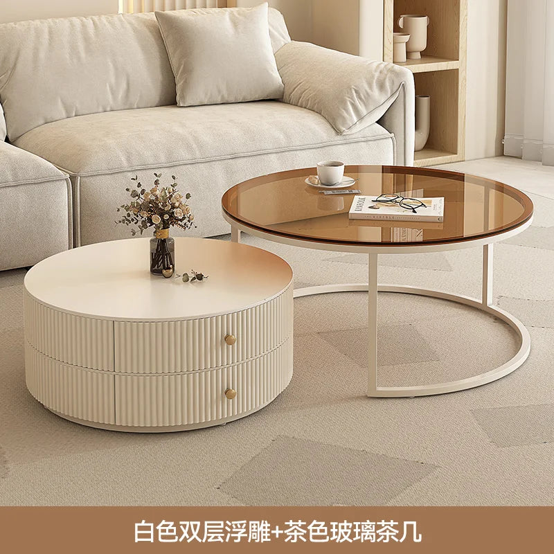 Table d'appoint design minimaliste – Table de bout avec rangement, décor luxe pour salon