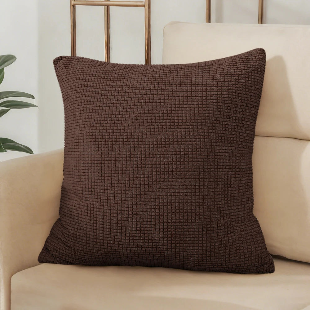 Housse de coussin jacquard uni 40x40 45x45 50x50 cm – Bureau, canapé, décoration intérieure