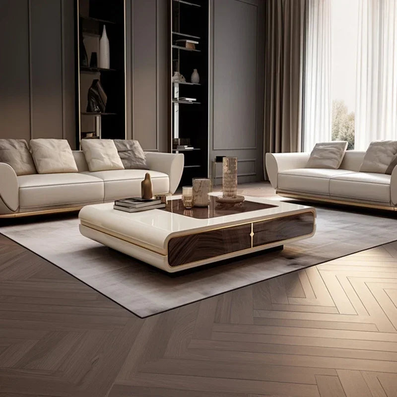 Table basse luxe nordique avancée – Design simple moderne pour villa, hôtel et salon haut de gamme