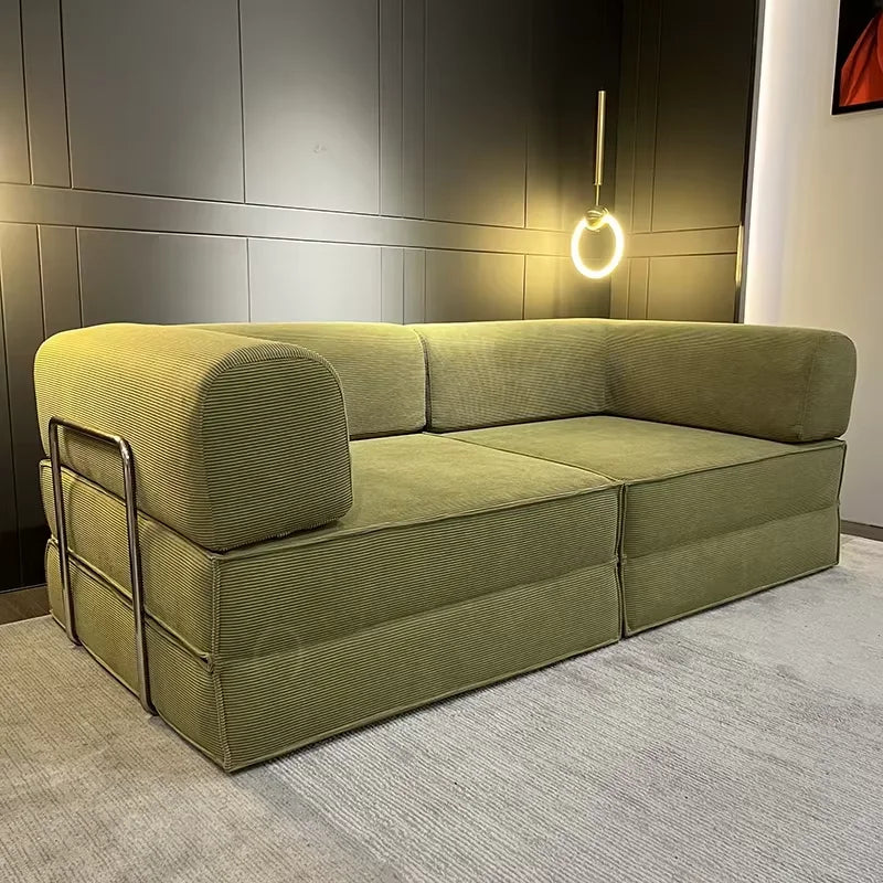 Canapé-lit compressible 205x100x70 cm – Housse velours côtelé amovible, livraison 5-7 jours, entrepôt EU