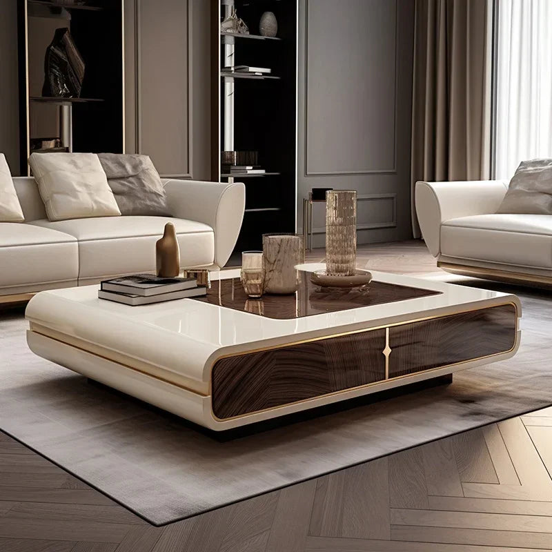 Table basse luxe nordique avancée – Design simple moderne pour villa, hôtel et salon haut de gamme