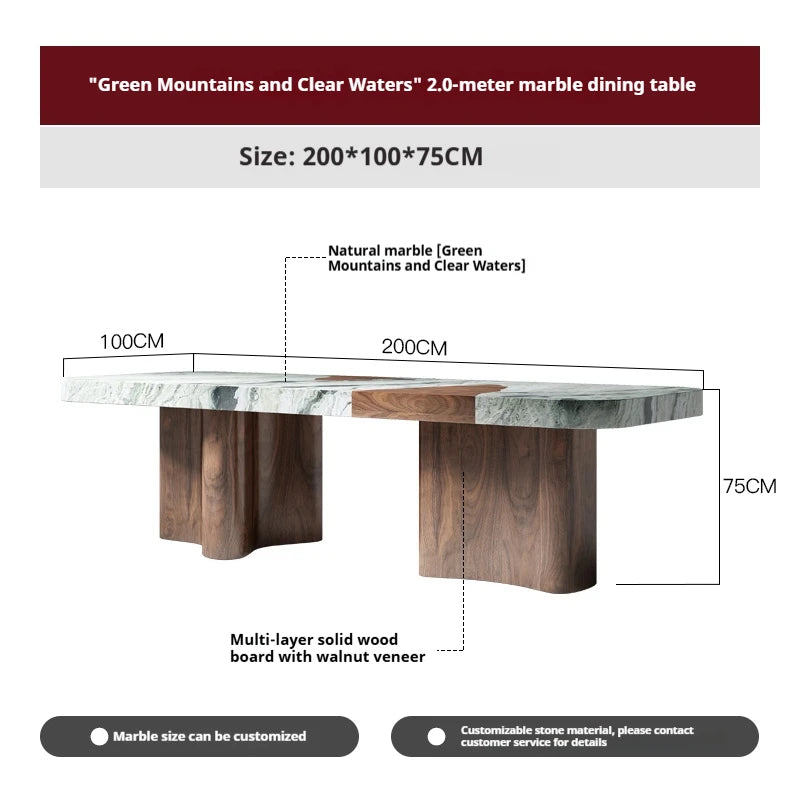 Table à manger sur mesure en marbre naturel – Haute résistance, anti-rayures, plusieurs pierres disponibles