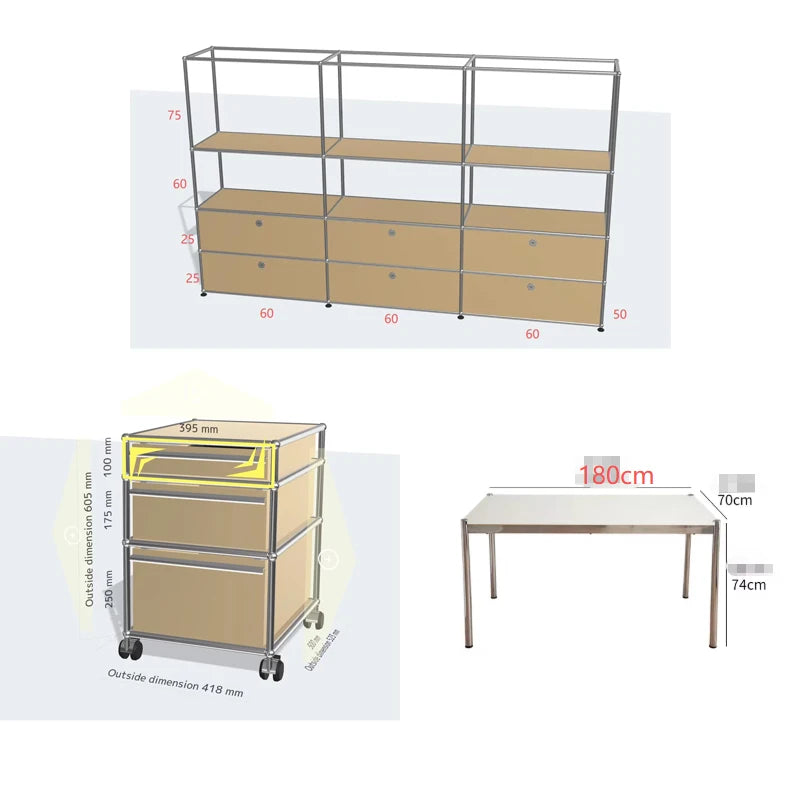 Meuble TV d'angle en métal avec rangement – Armoire d'exposition pour salon