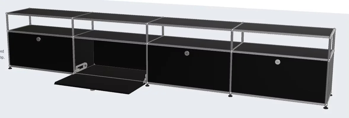 Meuble TV d'angle en métal avec rangement – Armoire d'exposition pour salon