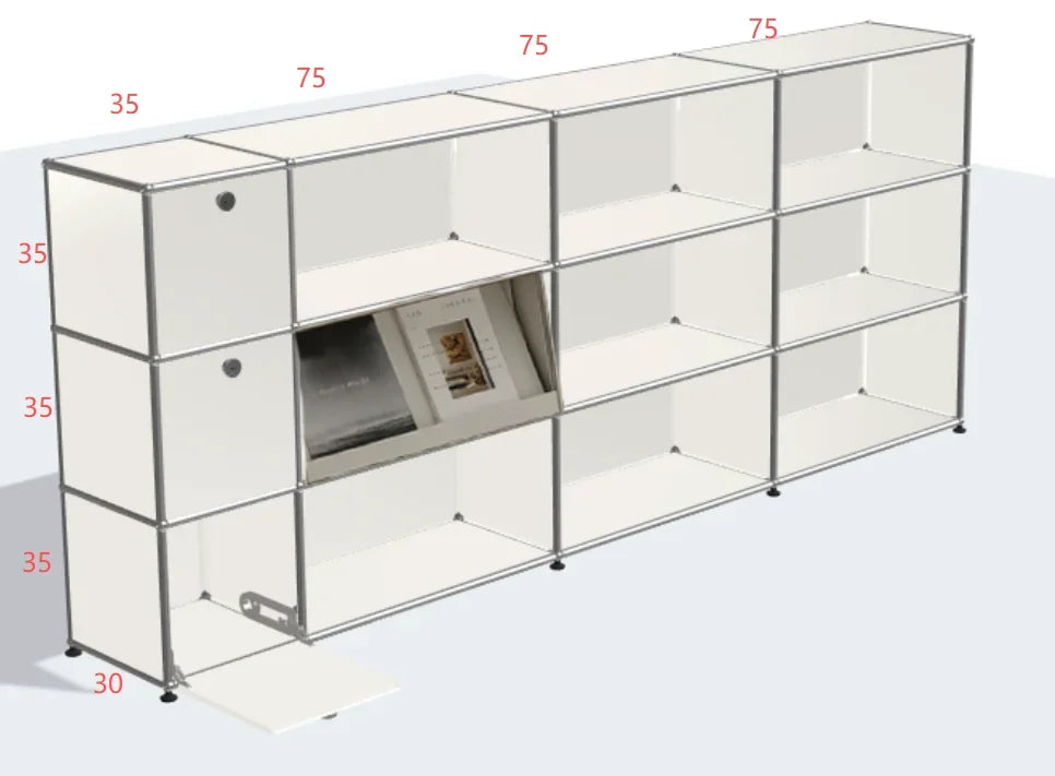 Meuble TV d'angle en métal avec rangement – Armoire d'exposition pour salon