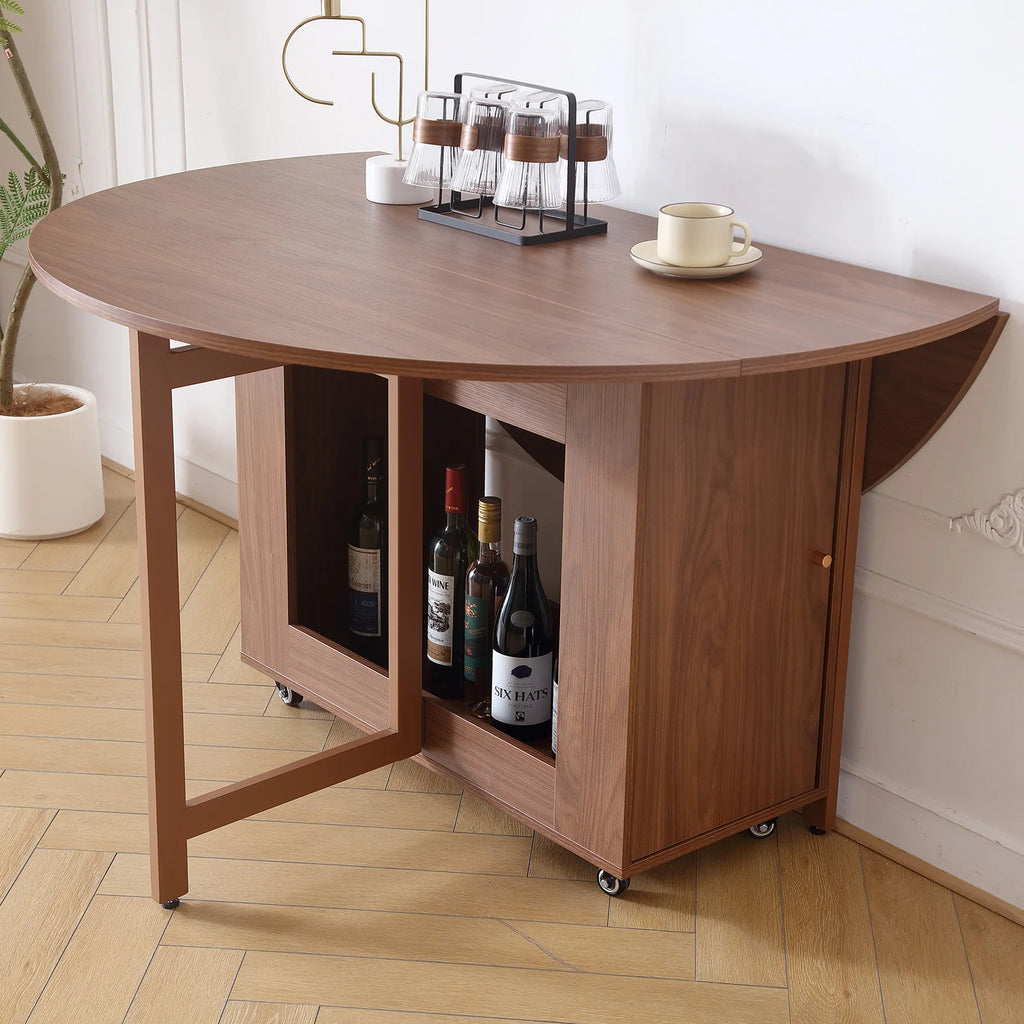 Table à manger ronde pliante avec chaises – Ensemble multifonction design tendance pour salon et salle à manger