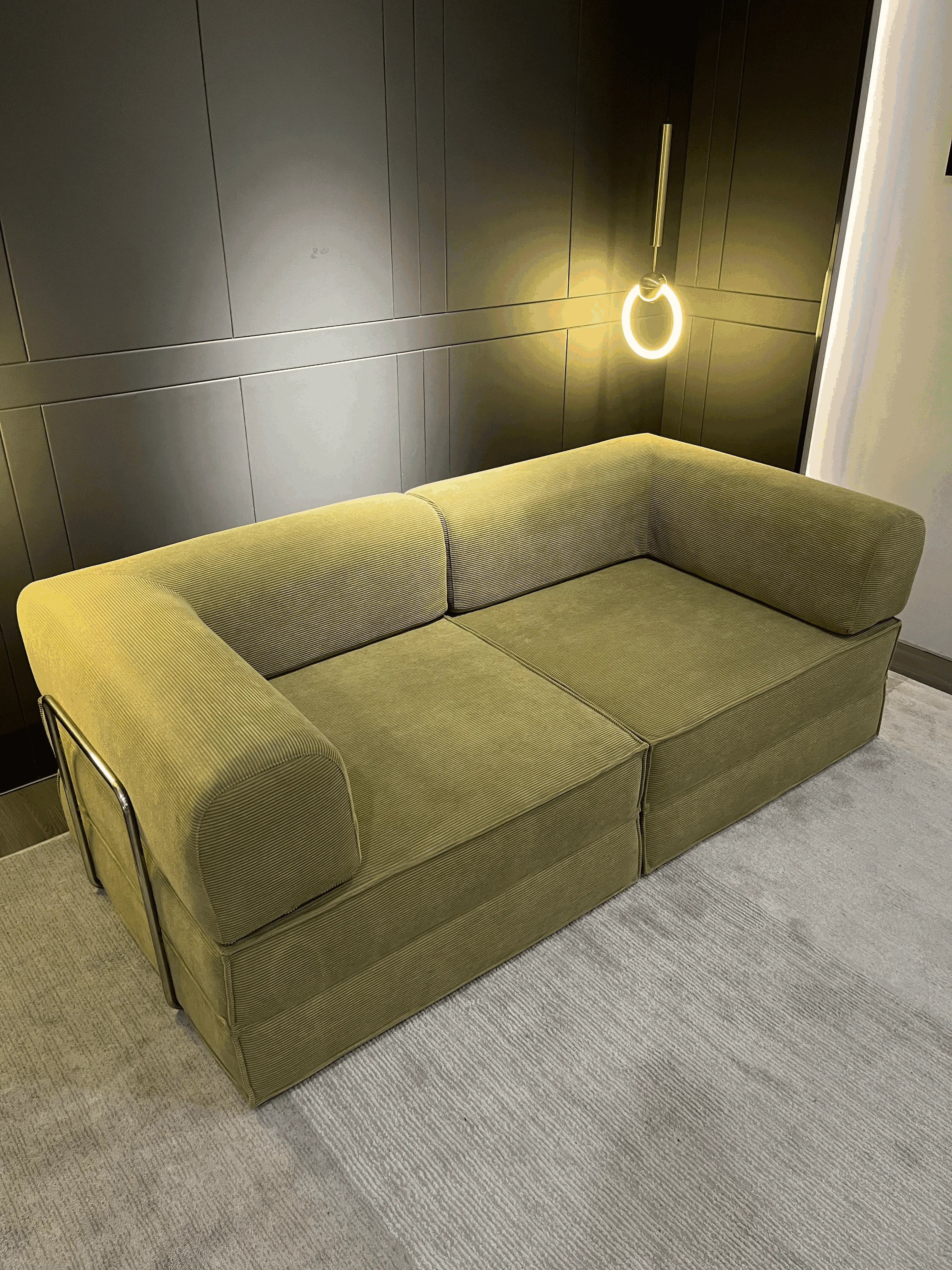 Canapé-lit compressible 205x100x70 cm – Housse velours côtelé amovible, livraison 5-7 jours, entrepôt EU