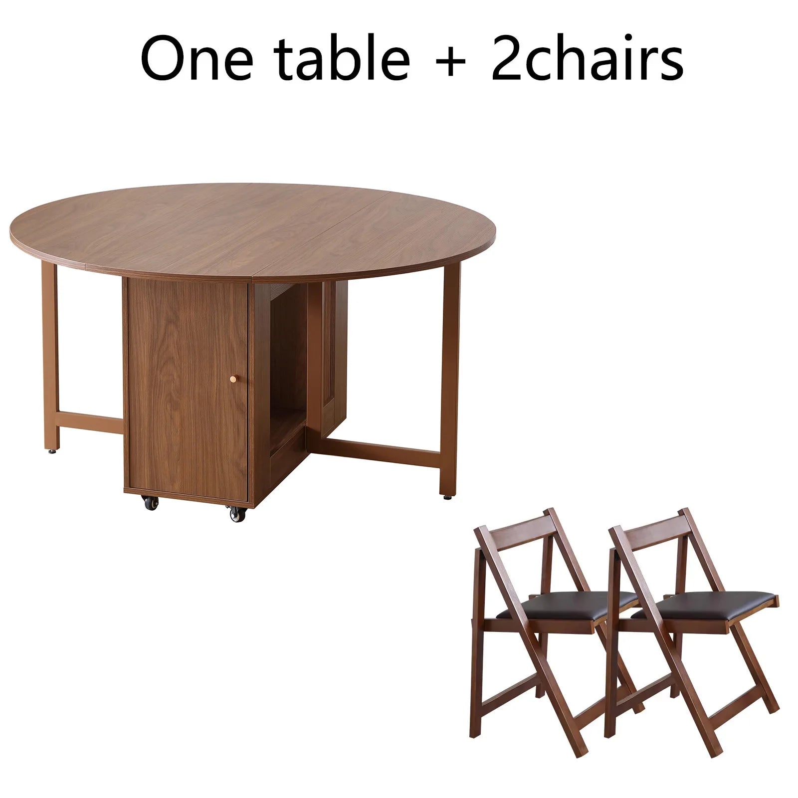 Table à manger ronde pliante avec chaises – Ensemble multifonction design tendance pour salon et salle à manger
