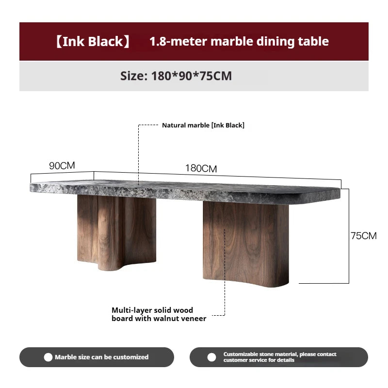 Table à manger sur mesure en marbre naturel – Haute résistance, anti-rayures, plusieurs pierres disponibles