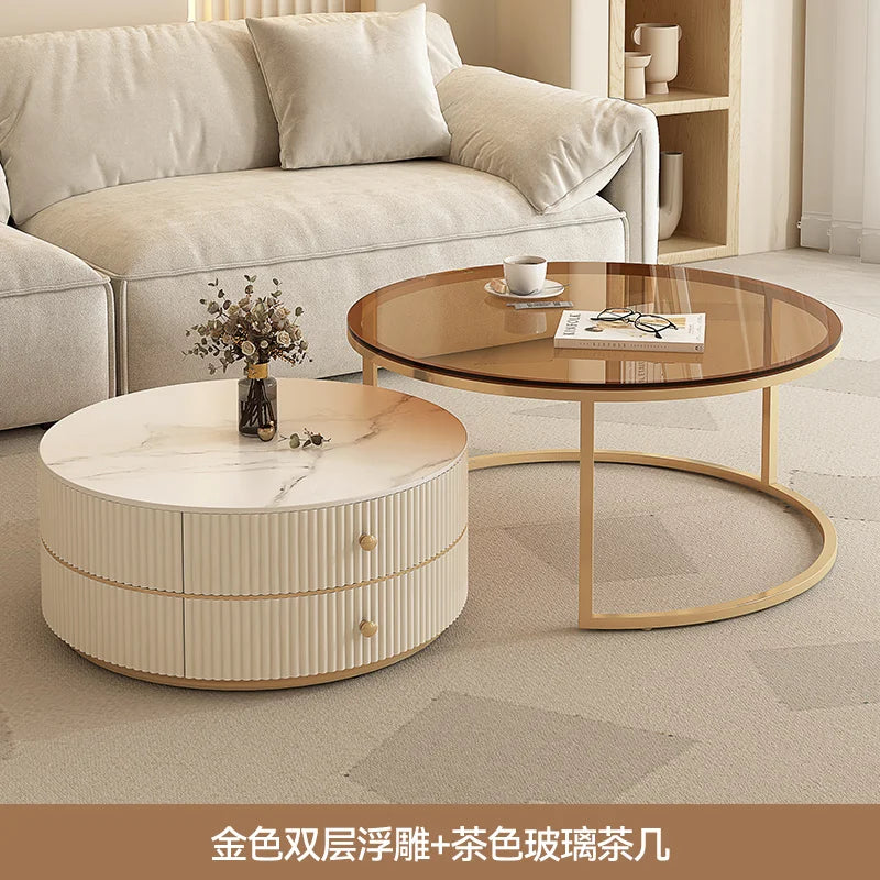 Table d'appoint design minimaliste – Table de bout avec rangement, décor luxe pour salon