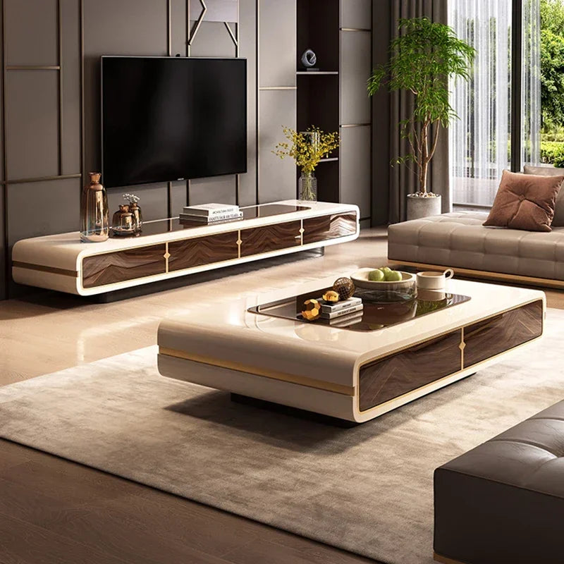 Table basse luxe nordique avancée – Design simple moderne pour villa, hôtel et salon haut de gamme