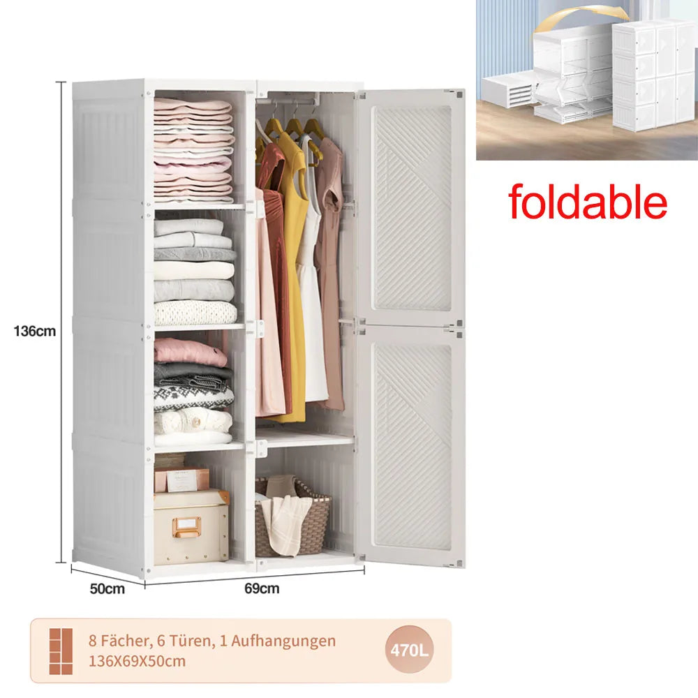 Meuble d'entrée Comanlai 5-en-1 – Porte-manteau, banc à chaussures, armoire, miroir et penderie, chambre et couloir