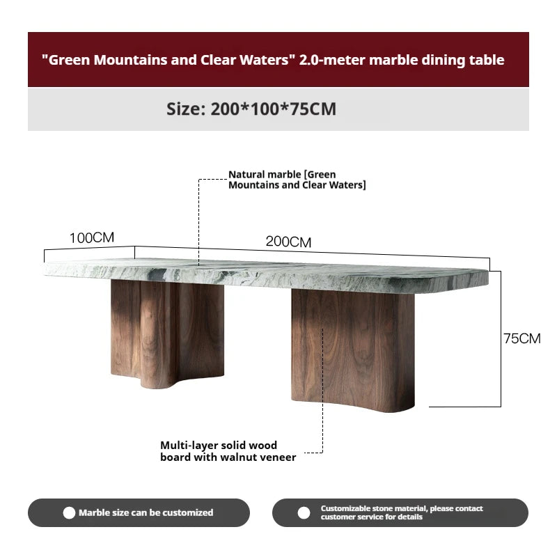 Table à manger sur mesure en marbre naturel – Haute résistance, anti-rayures, plusieurs pierres disponibles