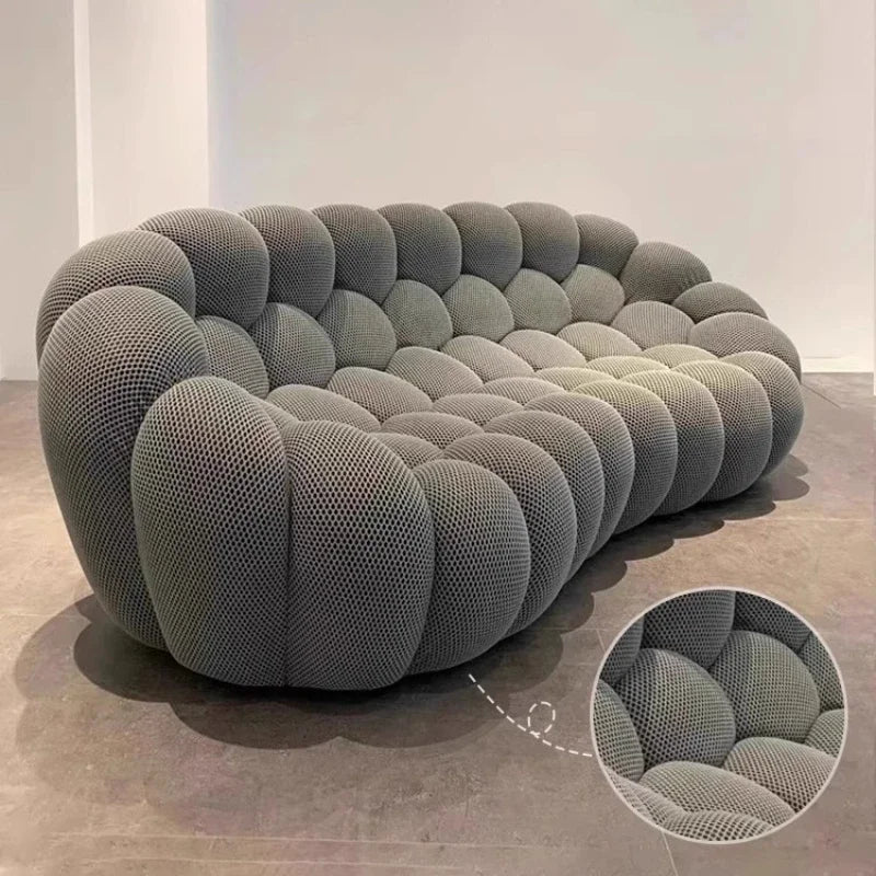 Canapé 2 places minimaliste européen – Puff bulle compressible sans os, chaise longue pour salon