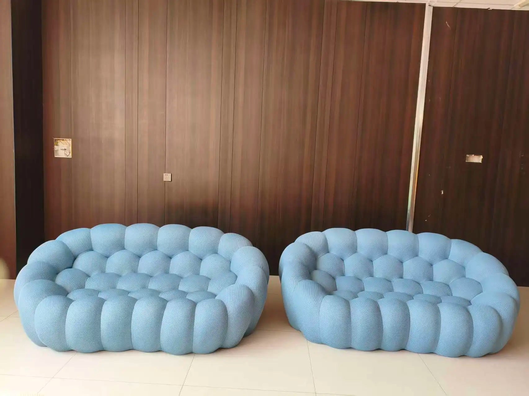 Canapé 2 places minimaliste européen – Puff bulle compressible sans os, chaise longue pour salon