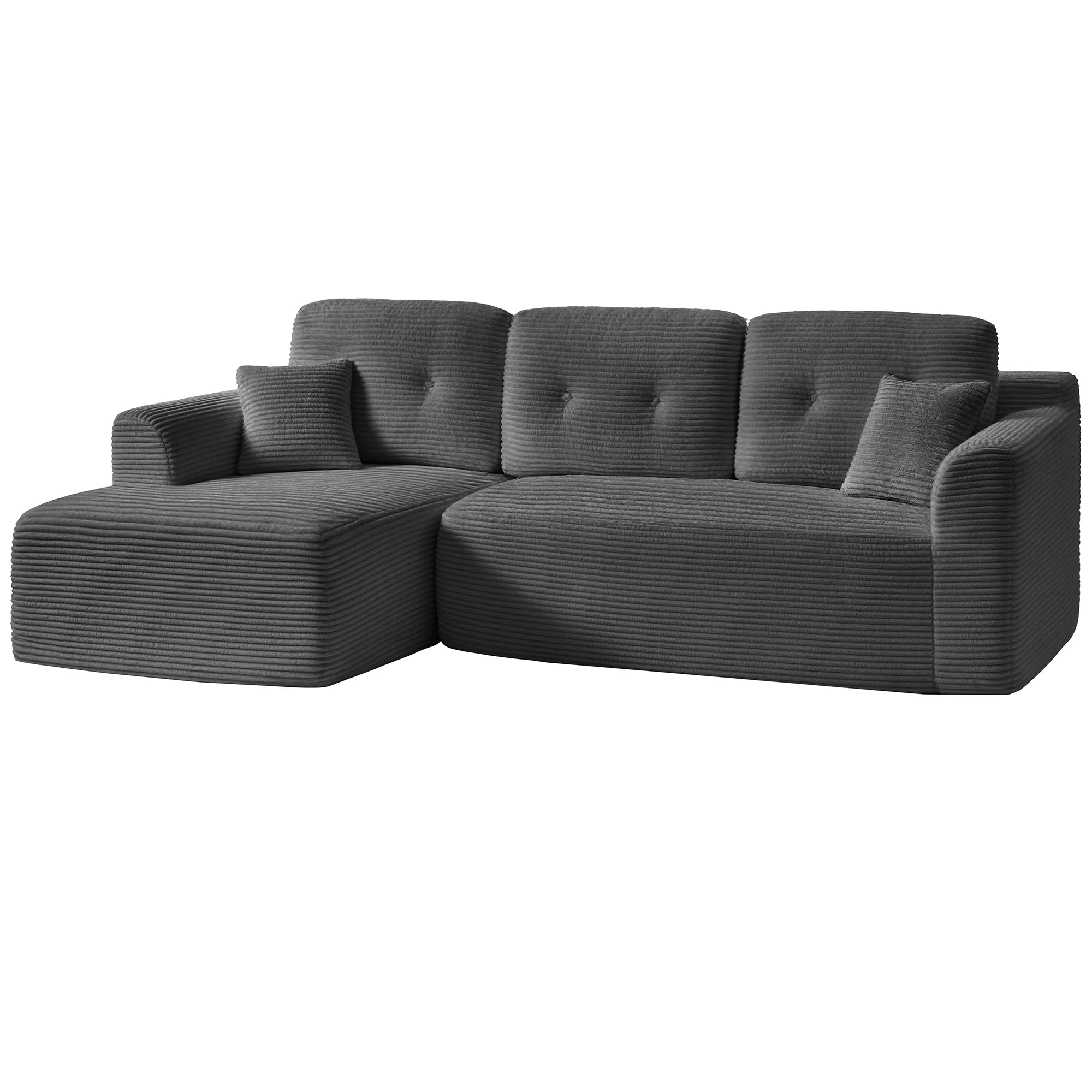Canapé d'angle modulaire VASAGLE 244 cm – Livré compressé, sans montage, méridienne gauche